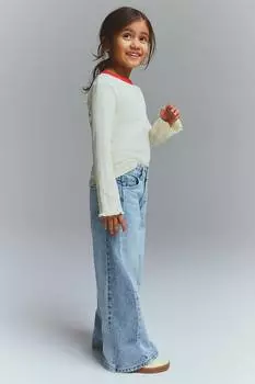 Джинсы с широкими штанинами H&M, голубой