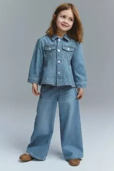 Джинсы с широкими штанинами H&M, голубой