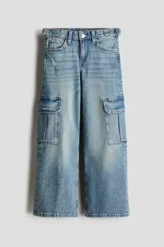 Джинсы с широкими штанинами H&M, синий