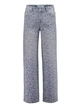 Джинсы с широкими штанинами Hailys Le44onie, цвет Blue denim/Light blue