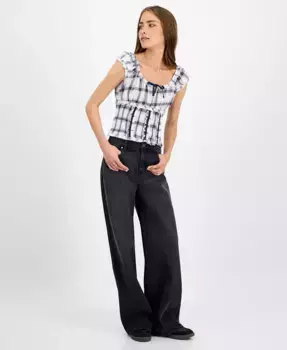 Джинсы с широкими штанинами и эластичной спинкой для подростков Celebrity Pink, черный