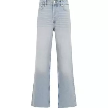 Джинсы с широкими штанинами и нашивкой-логотипом GANNI, синий