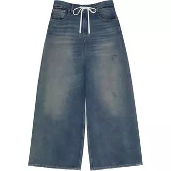 Джинсы с широкими штанинами и завязками MM6 Maison Margiela, серо-голубой