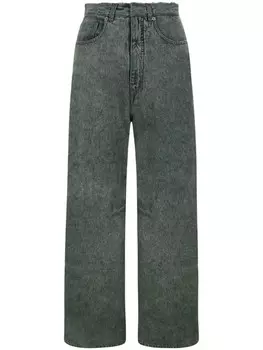 Джинсы с широкими штанинами MM6 Maison Margiela, зеленый
