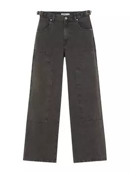 Джинсы с широкими штанинами Pull&Bear, коричневый