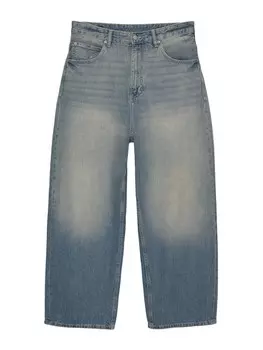 Джинсы с широкими штанинами Pull&Bear, синий деним
