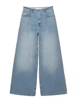 Джинсы с широкими штанинами Pull&Bear, синий деним