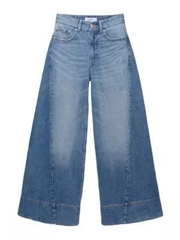 Джинсы с широкими штанинами Pull&Bear, синий