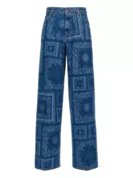 Джинсы с широкими штанинами Roberto Cavalli, синий
