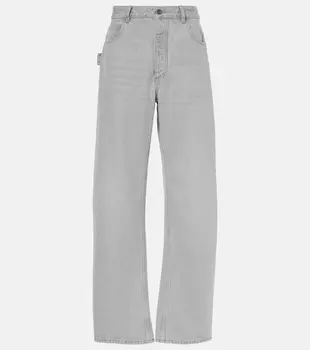 Джинсы с широкими штанинами средней посадки Bottega Veneta, Light Grey