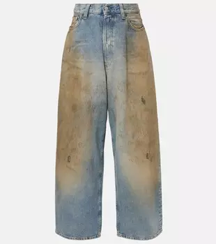 Джинсы с широкими штанинами средней посадки Penicillin distressed Acne Studios, Mid Blue