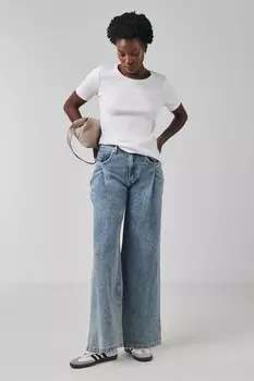 Джинсы с широкими защипами Extreme Pintuck Jd Williams, синий