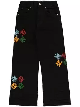 Джинсы с вышитым логотипом AMIRI KIDS, черный