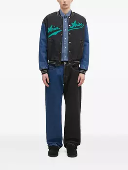 Джинсы с вышитым логотипом Aries, черный