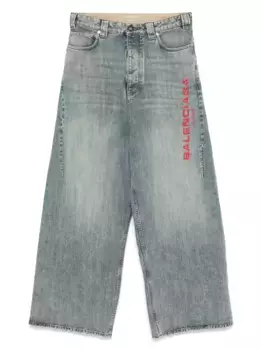 Джинсы с вышитым логотипом BALENCIAGA, синий