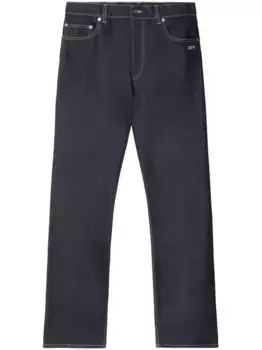 Джинсы с вышитым логотипом OFF-WHITE, синий