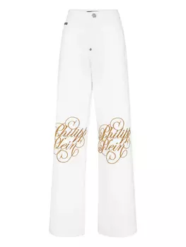 Джинсы с вышитым логотипом Philipp Plein, белый