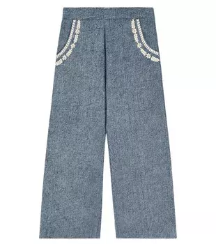 Джинсы с вышивкой Flor Louise Misha, синий