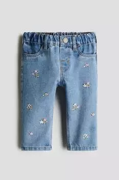 Джинсы с вышивкой H&M, мультиколор
