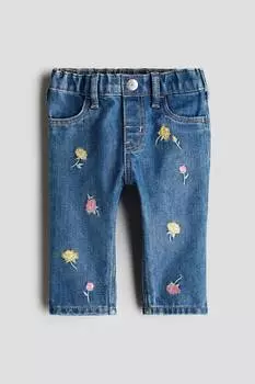 Джинсы с вышивкой H&M, мультиколор