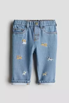 Джинсы с вышивкой H&M, мультиколор