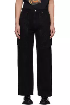 Джинсы с вышивкой и запахом Andersson Bell, черный