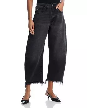 Джинсы с высокой посадкой Bubble Crop в цвете Limitless FRAME, черный