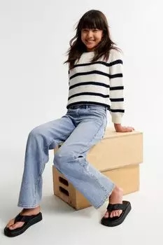 Джинсы с высокой посадкой и широкими штанинами Abercrombie & Fitch, синий