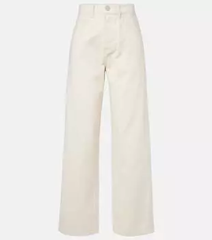 Джинсы с высокой посадкой и широкими штанинами Rhe, экрю