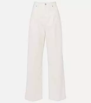 Джинсы с высокой посадкой и широкими штанинами Victoria Beckham, Washed White