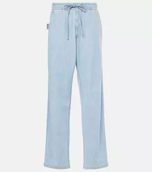 Джинсы с высокой посадкой и широкими штанинами Bottega Veneta, Light Bleach 2