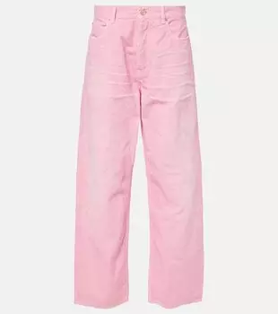 Джинсы с высокой посадкой и широкими штанинами Balenciaga, Baby Pink