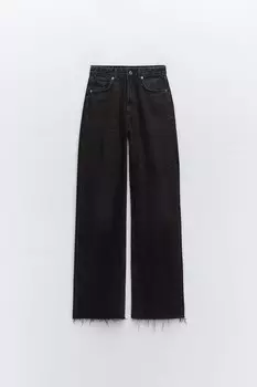 Джинсы с высокой посадкой Zara, черный