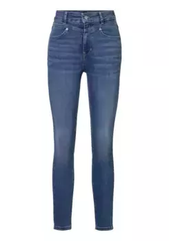 Джинсы с высокой талией BOSS ORANGE "KITT SKINNY HR BC Premiumженская мода", с кожаным значком, цвет Open Blue466