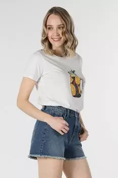 Джинсы с высокой талией и необработанным краем Colin'S, синий