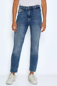 Джинсы с высокой талией и прямыми штанинами NOISY MAY, синий