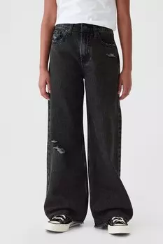 Джинсы с высокой талией и широкими штанинами Gap, черный