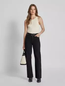 Джинсы с высокой талией и широкими штанинами, модель «TESSA» Vero Moda, черный