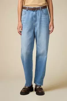 Джинсы с высокой талией Oltre, светло-голубой