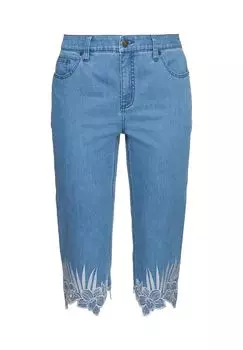 Джинсы с высококачественной вышивкой и кружевными деталями sheego, цвет Light Blue Denim