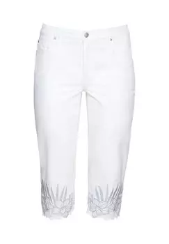 Джинсы с высококачественной вышивкой и кружевными деталями sheego, цвет White Denim