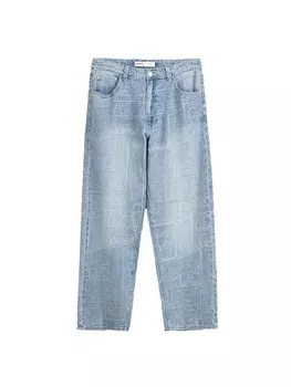 Джинсы с загрузочным кроем Bershka, синий