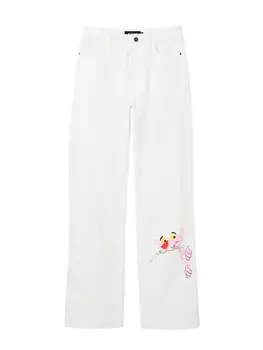 Джинсы с загрузочным кроем Desigual Panther, белый