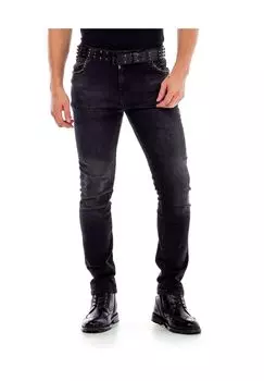 Джинсы с заклепками CIPO & BAXX, черный