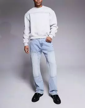 Джинсы с заклепками плотника синего цвета The Couture Club