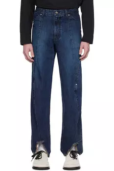 Джинсы с закрученным кроем Ader Error, синий