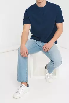 Джинсы с заниженной талией и потертым эффектом United Colors Of Benetton, синий