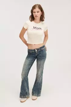 Джинсы с заниженной талией Nicole Monki, синий
