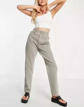 Джинсы с завышенной талией и напуском ASOS DESIGN, коричневый