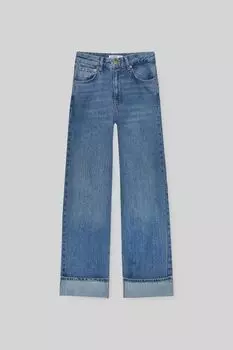 Джинсы с завышенной талией и подворотами PULL&amp;BEAR